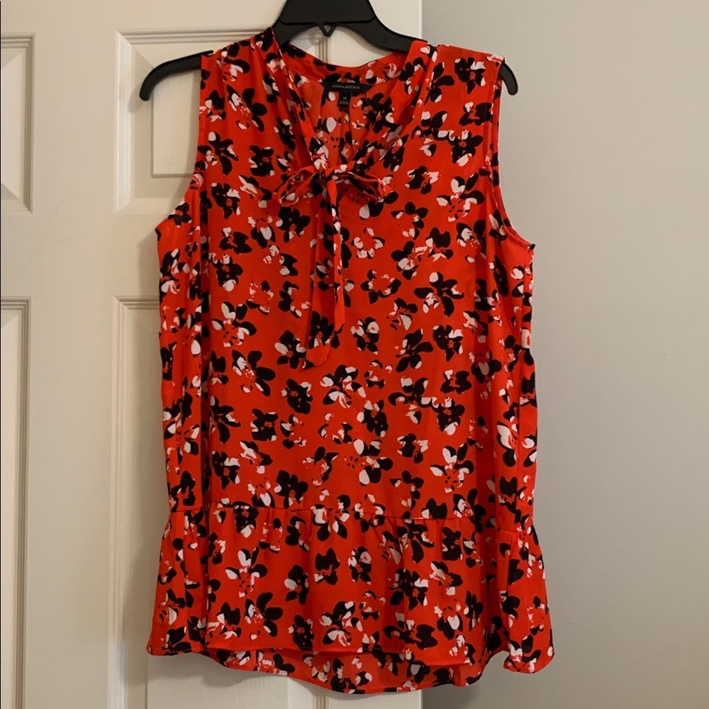 Banana Republic Floral Sleeveless Peplum Blouse Medium